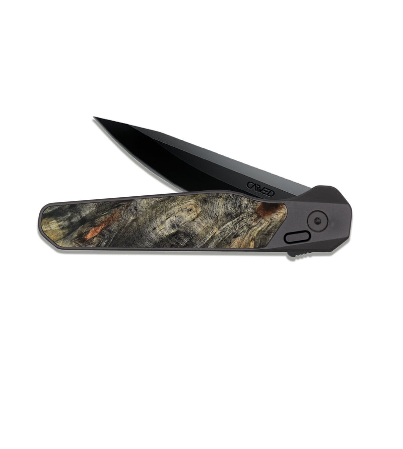 EDC Dark Slate Wood Pocket Knife - Edythe (Wood Burl, 832106)
