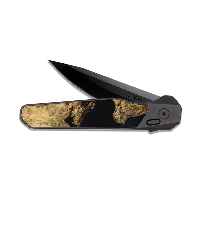 EDC Dark Slate Wood Pocket Knife - Brylee (Wood Burl, 832109)