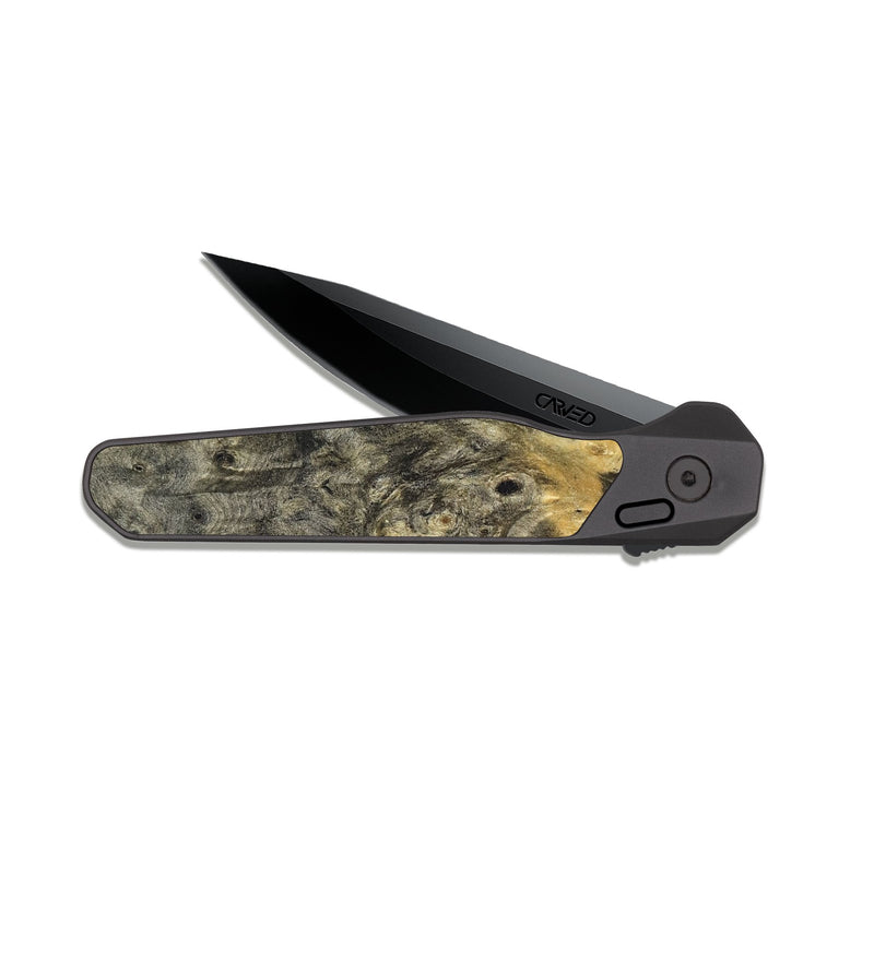 EDC Dark Slate Wood Pocket Knife - Shreya (Wood Burl, 832114)