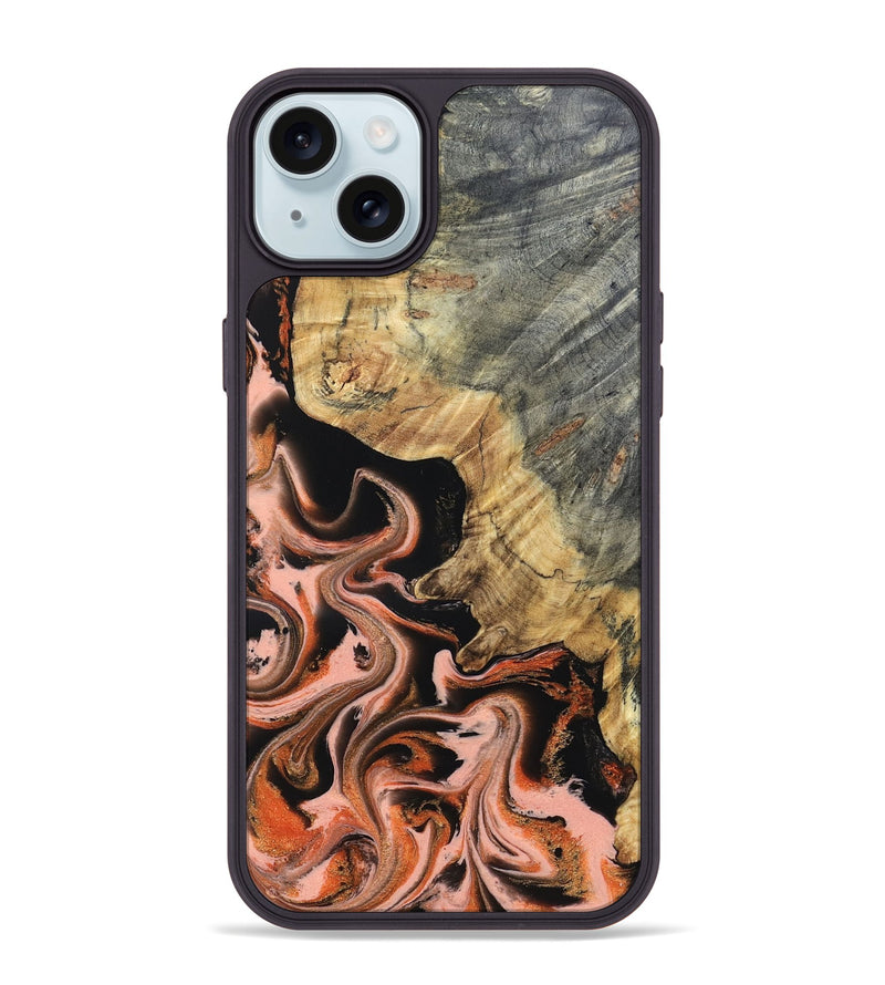 iPhone 15 Plus Wood Phone Case - Melvin (Red, 832117)