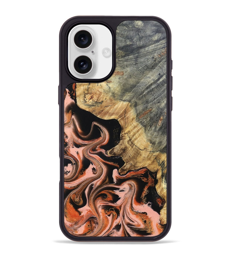 iPhone 16 Plus Wood Phone Case - Melvin (Red, 832117)