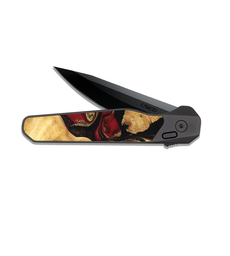 EDC Dark Slate Wood Pocket Knife - Cecilia (Red, 832118)