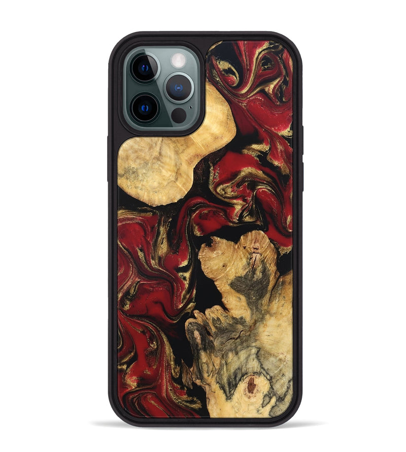 iPhone 12 Pro Max Wood Phone Case - Cecilia (Red, 832118)