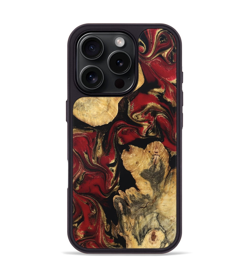 iPhone 16 Pro Wood Phone Case - Cecilia (Red, 832118)