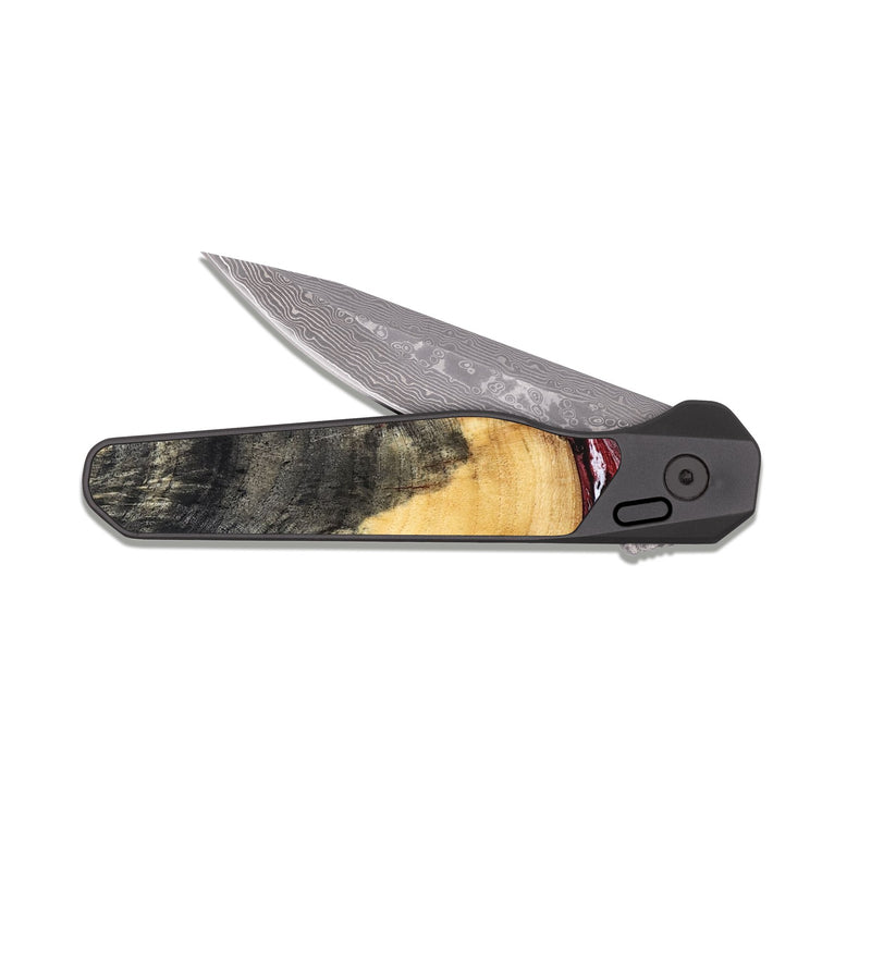 EDC Dark Damascus Wood Pocket Knife - Janeen (Red, 832119)
