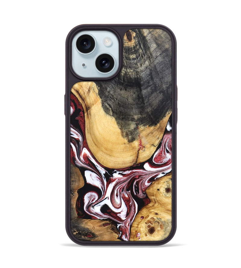iPhone 15 Wood Phone Case - Janeen (Red, 832119)