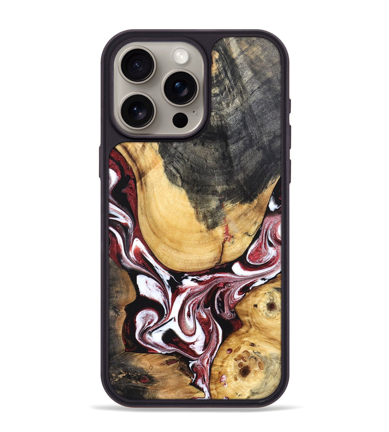 iPhone 15 Pro Max Wood Phone Case - Janeen (Red, 832119)