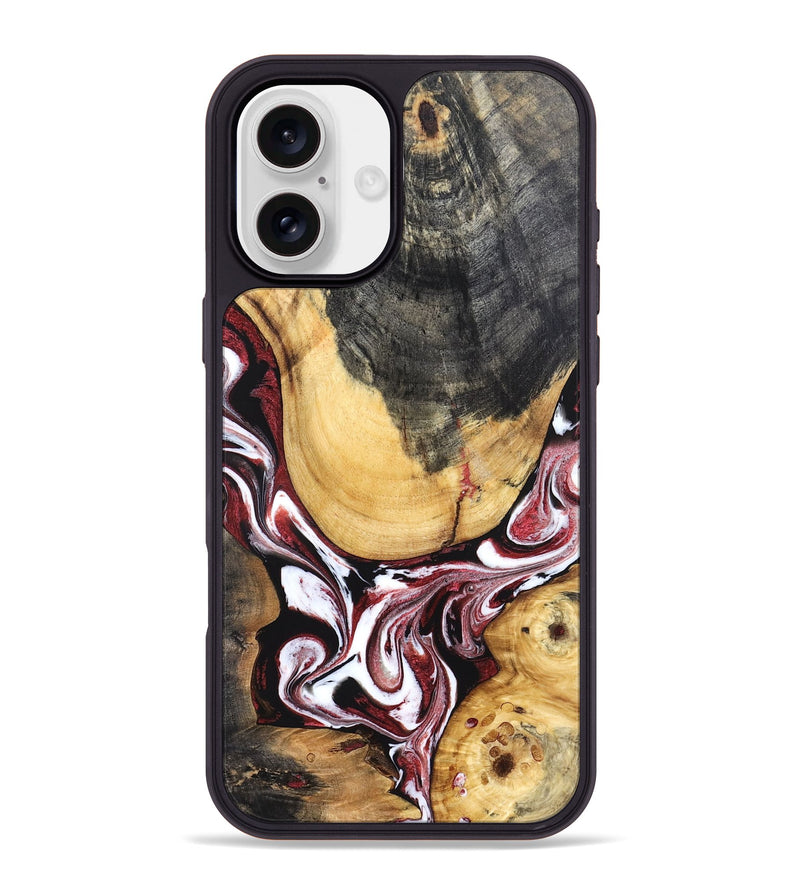 iPhone 16 Plus Wood Phone Case - Janeen (Red, 832119)