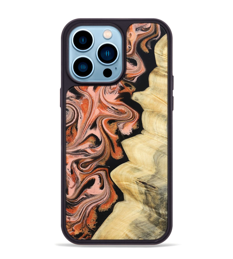 iPhone 14 Pro Max Wood Phone Case - Kunta (Red, 832123)