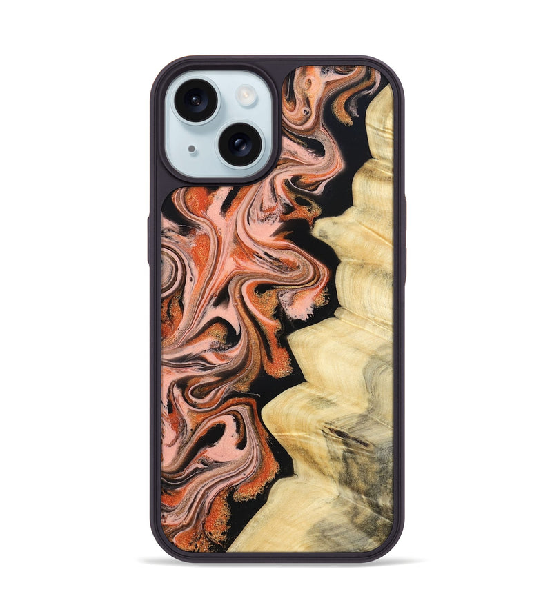 iPhone 15 Wood Phone Case - Kunta (Red, 832123)