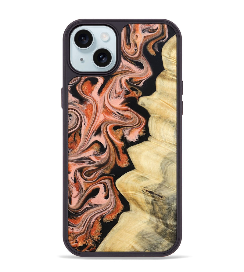 iPhone 15 Plus Wood Phone Case - Kunta (Red, 832123)