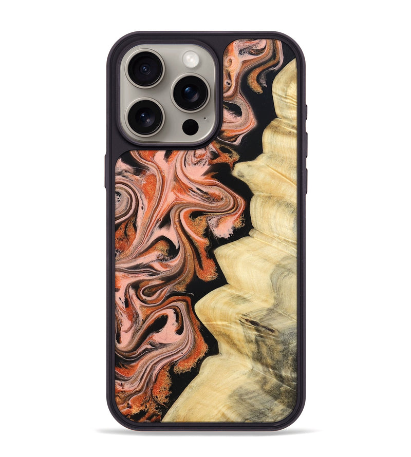 iPhone 15 Pro Max Wood Phone Case - Kunta (Red, 832123)