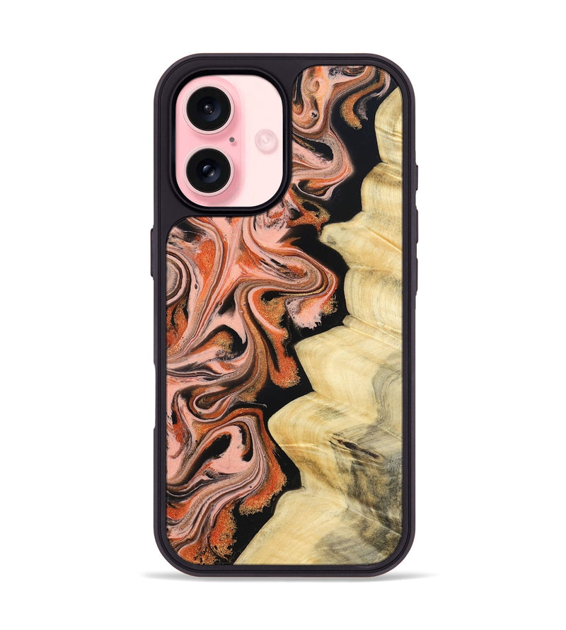 iPhone 16 Wood Phone Case - Kunta (Red, 832123)