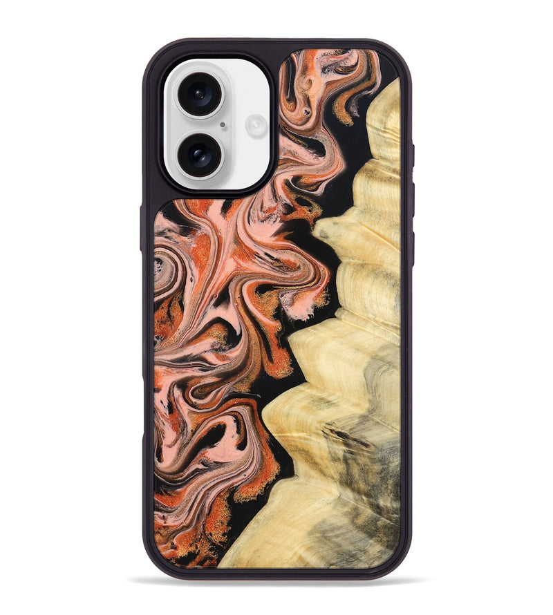iPhone 16 Plus Wood Phone Case - Kunta (Red, 832123)