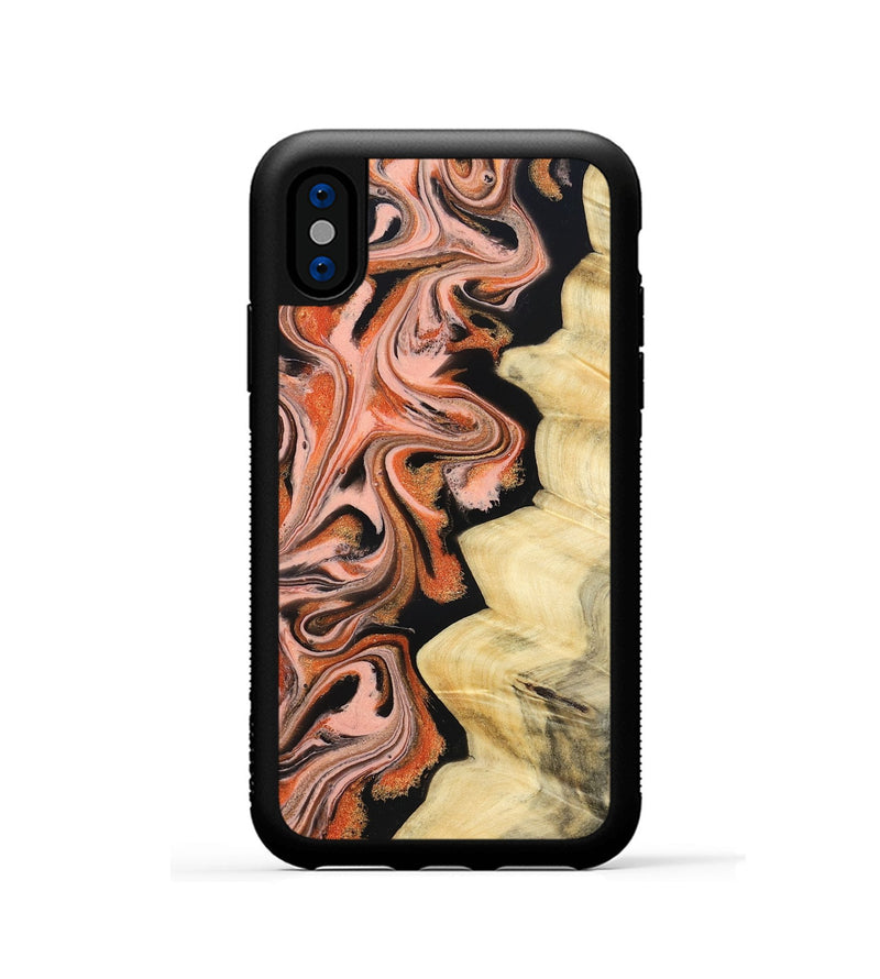 iPhone Xs Wood Phone Case - Kunta (Red, 832123)