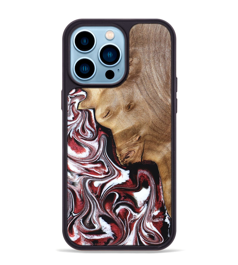 iPhone 14 Pro Max Wood Phone Case - Paola (Red, 832124)