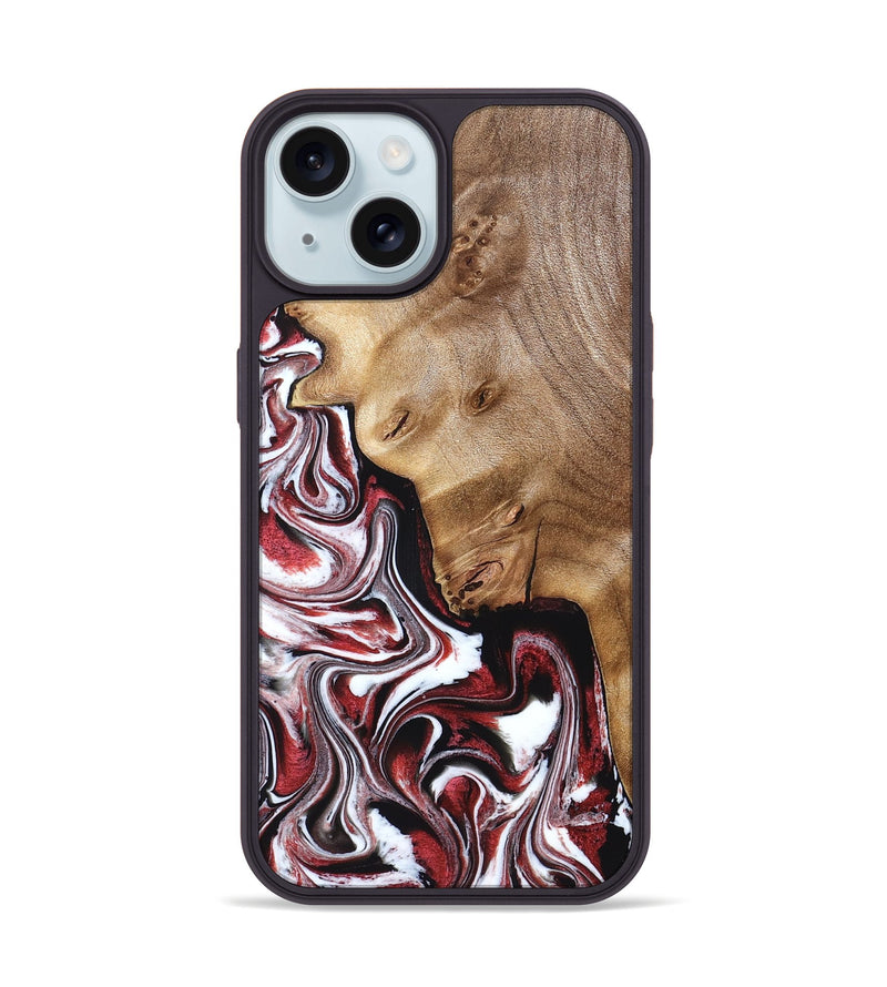 iPhone 15 Wood Phone Case - Paola (Red, 832124)