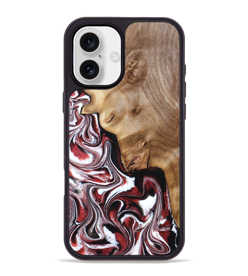 iPhone 16 Plus Wood Phone Case - Paola (Red, 832124)