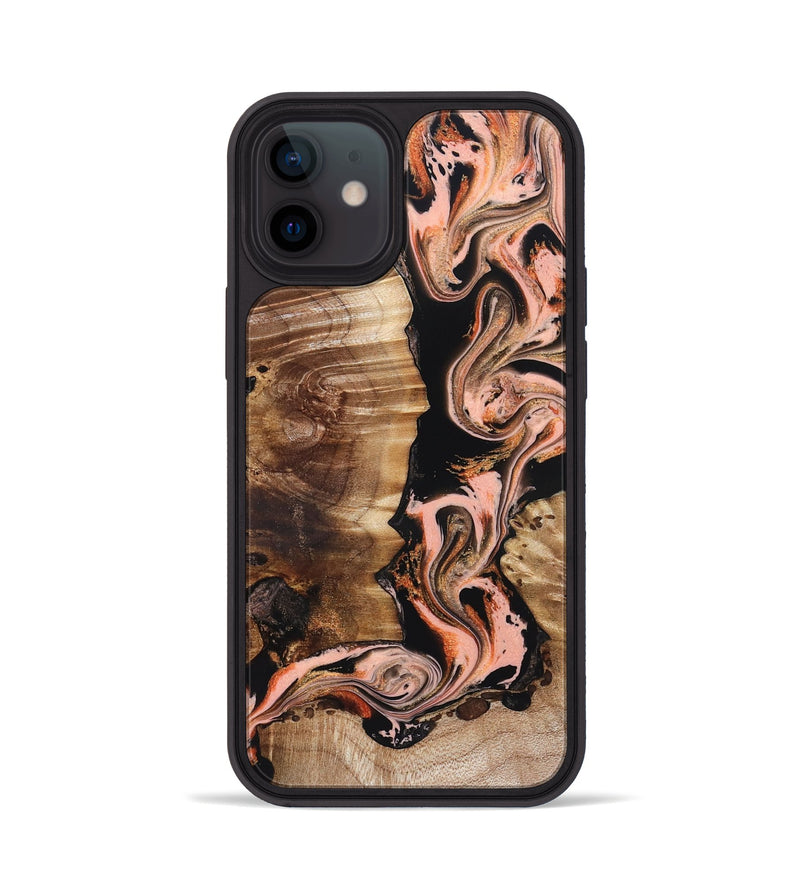 iPhone 12 Wood Phone Case - Devonta (Black & White, 832125)