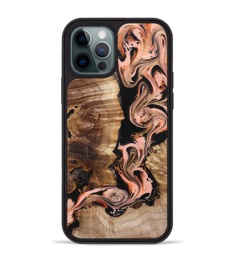 iPhone 12 Pro Max Wood Phone Case - Devonta (Black & White, 832125)