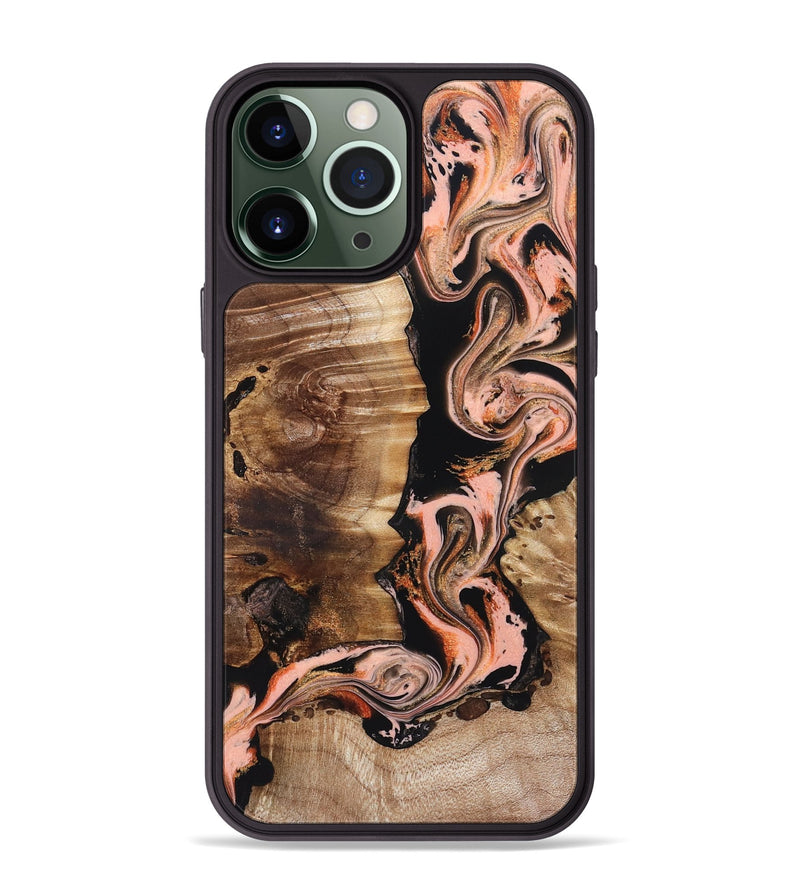iPhone 13 Pro Max Wood Phone Case - Devonta (Black & White, 832125)