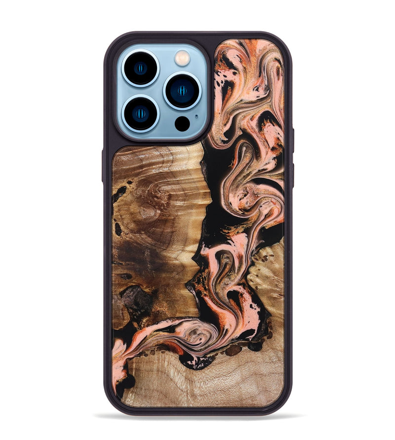iPhone 14 Pro Max Wood Phone Case - Devonta (Black & White, 832125)