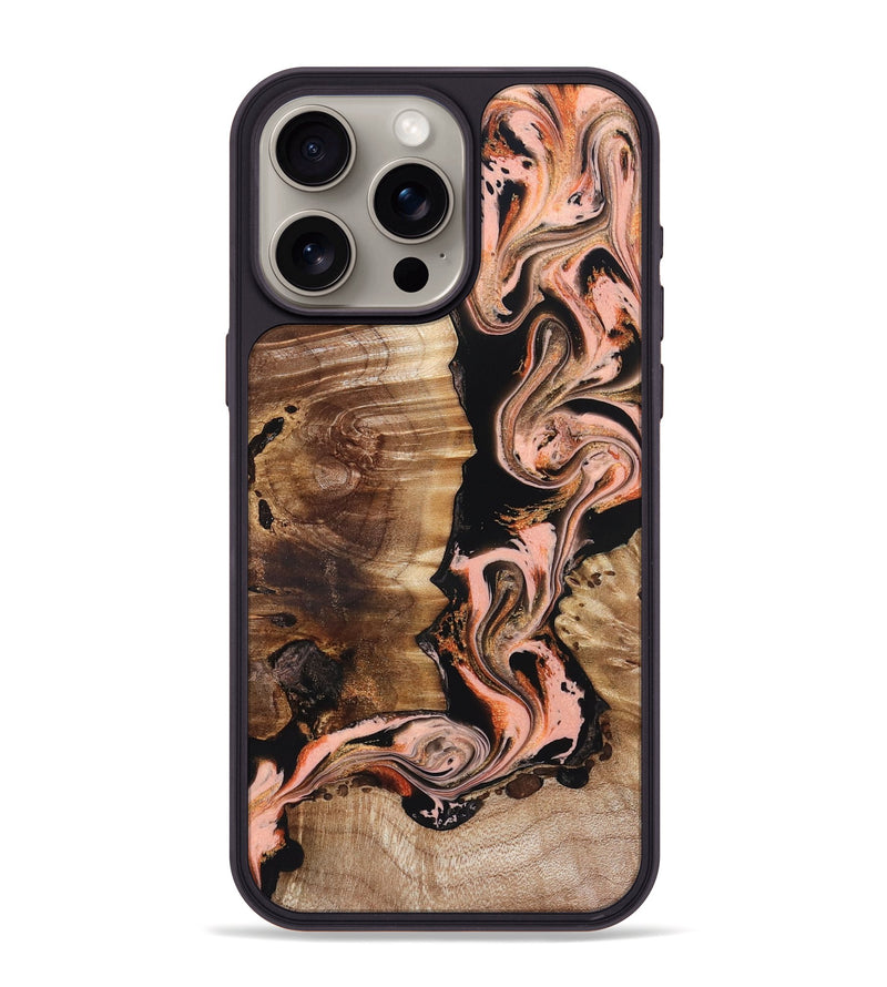 iPhone 15 Pro Max Wood Phone Case - Devonta (Black & White, 832125)