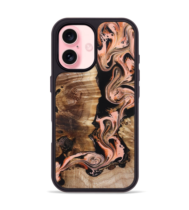 iPhone 16 Wood Phone Case - Devonta (Black & White, 832125)