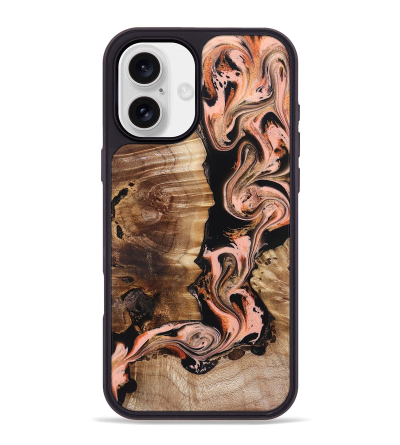 iPhone 16 Plus Wood Phone Case - Devonta (Black & White, 832125)