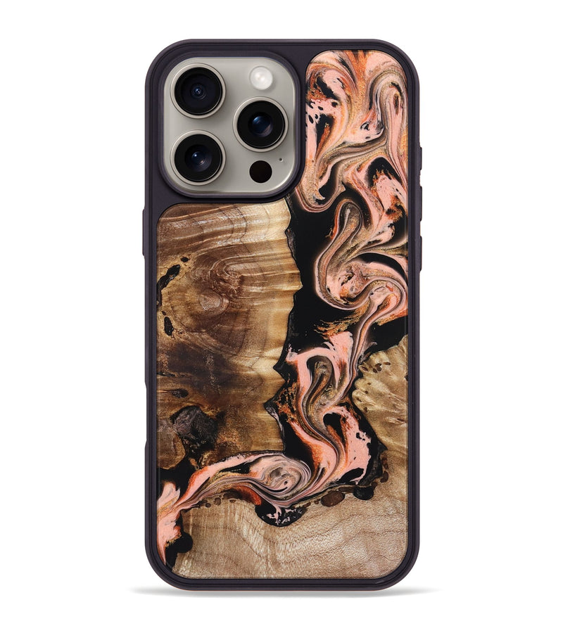 iPhone 16 Pro Max Wood Phone Case - Devonta (Black & White, 832125)
