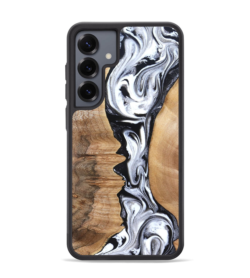 Galaxy S25 Plus Wood Phone Case - Rubin (Black & White, 832126)