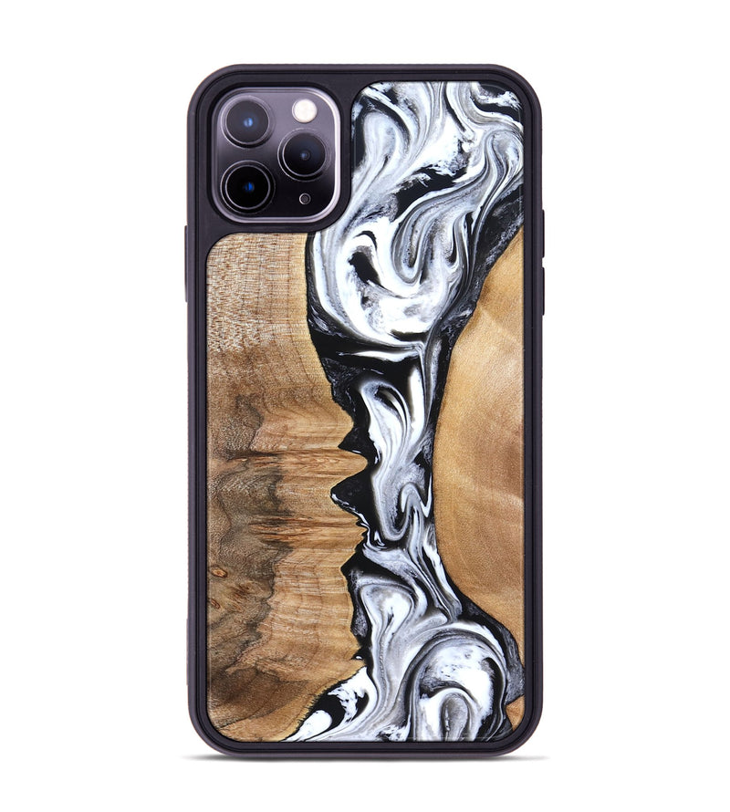 iPhone 11 Pro Max Wood Phone Case - Rubin (Black & White, 832126)