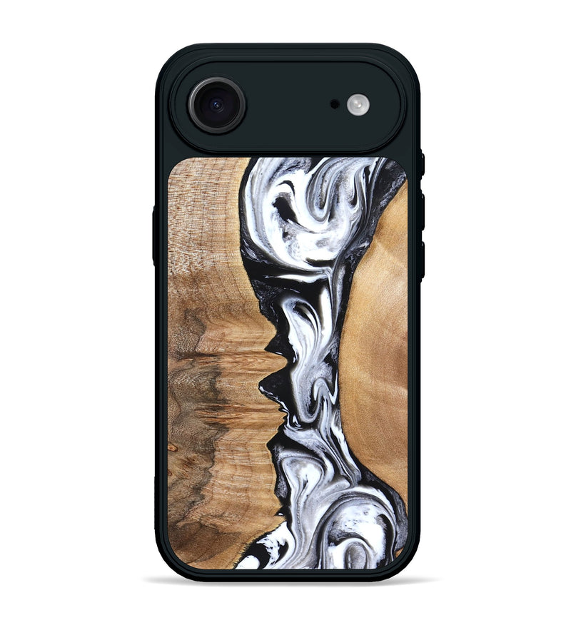 iPhone 17 Air Wood Phone Case - Rubin (Black & White, 832126)