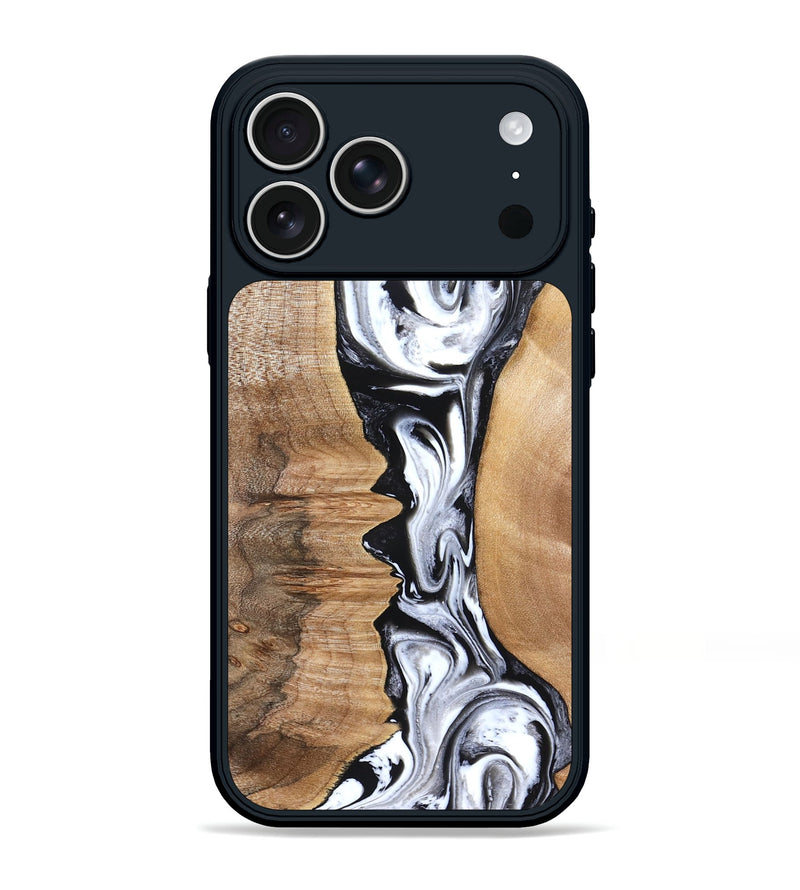 iPhone 17 Pro Max Wood Phone Case - Rubin (Black & White, 832126)