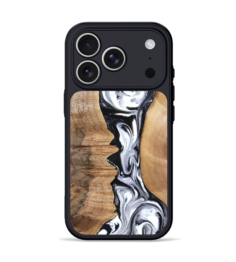 iPhone 17 Pro Wood Phone Case - Rubin (Black & White, 832126)