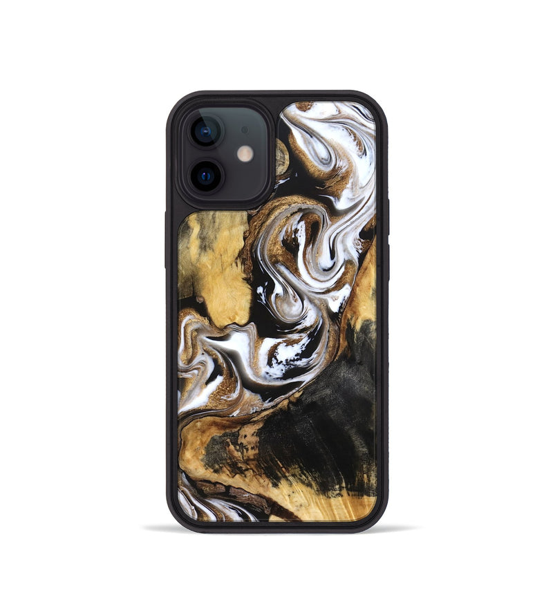 iPhone 12 mini Wood Phone Case - Norma (Black & White, 832127)