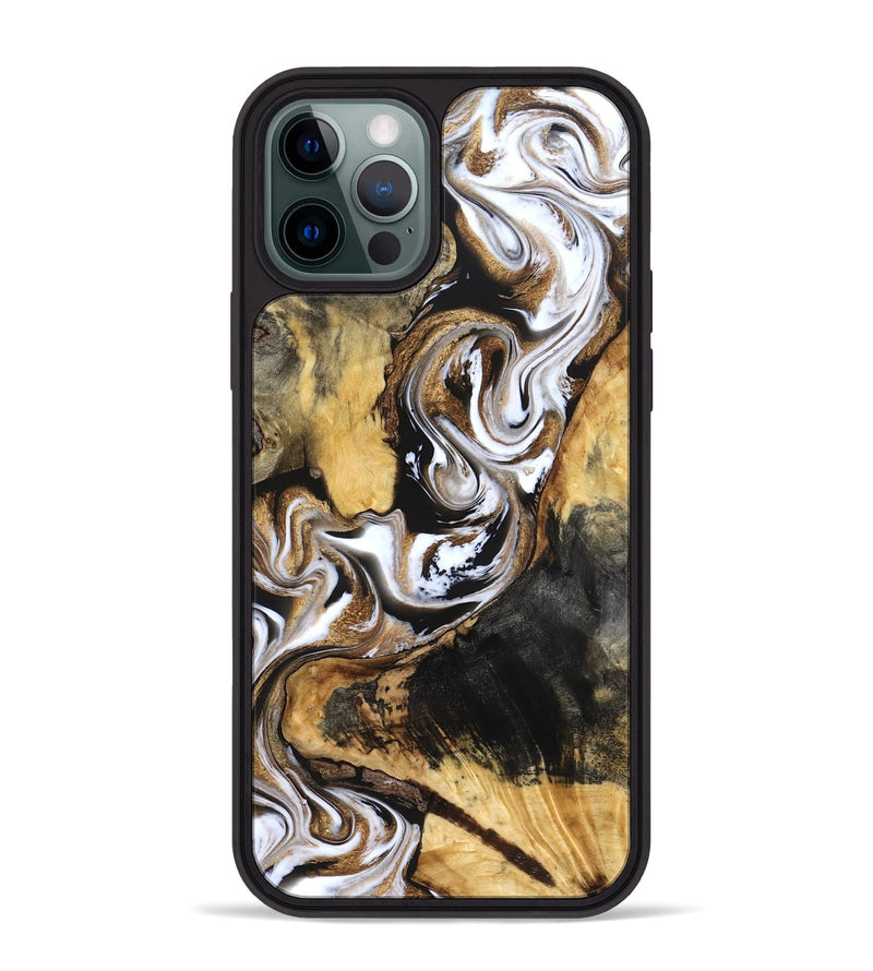 iPhone 12 Pro Max Wood Phone Case - Norma (Black & White, 832127)