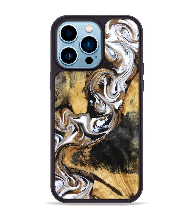 iPhone 14 Pro Max Wood Phone Case - Norma (Black & White, 832127)
