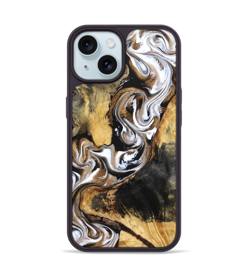 iPhone 15 Wood Phone Case - Norma (Black & White, 832127)
