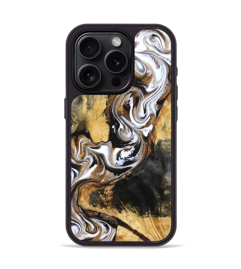 iPhone 15 Pro Wood Phone Case - Norma (Black & White, 832127)