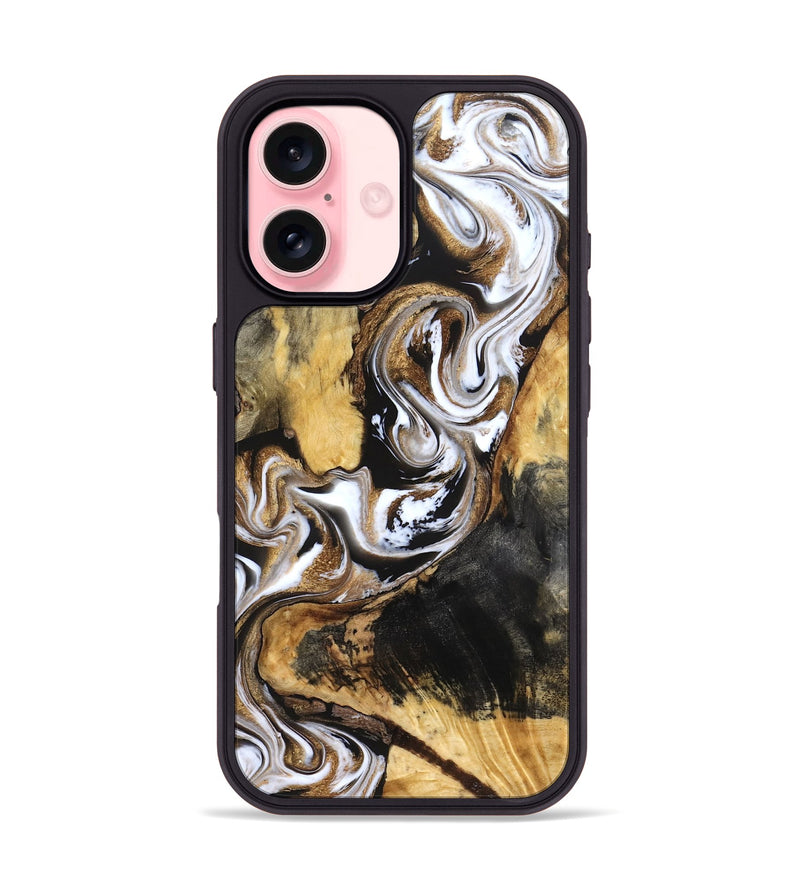 iPhone 16 Wood Phone Case - Norma (Black & White, 832127)