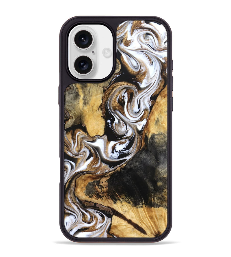 iPhone 16 Plus Wood Phone Case - Norma (Black & White, 832127)