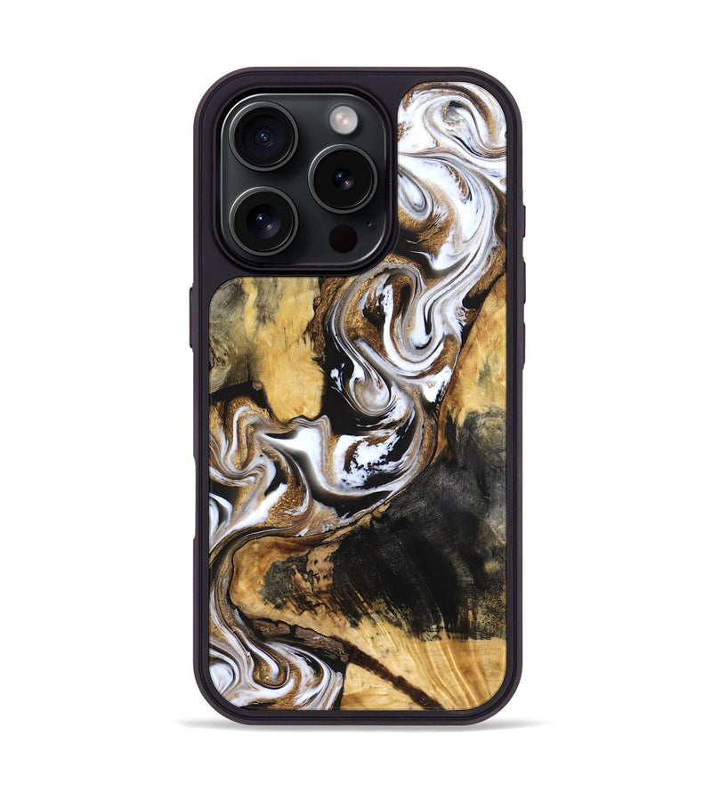 iPhone 16 Pro Wood Phone Case - Norma (Black & White, 832127)