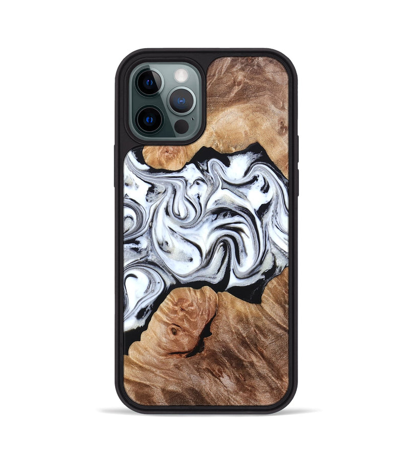 iPhone 12 Pro Wood Phone Case - Dian (Black & White, 832128)