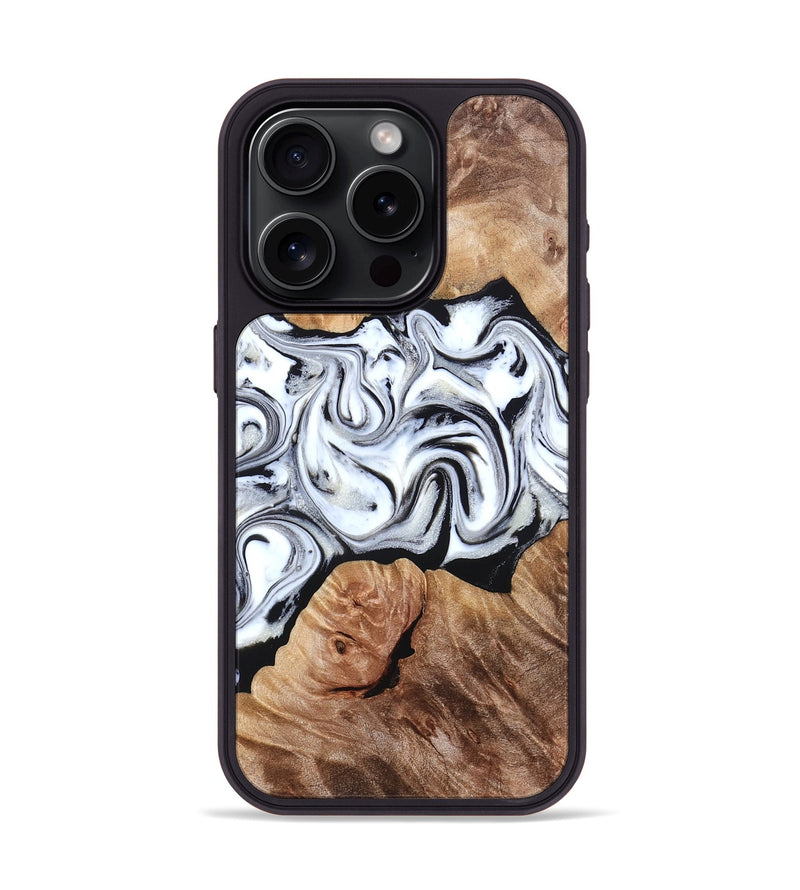 iPhone 15 Pro Wood Phone Case - Dian (Black & White, 832128)