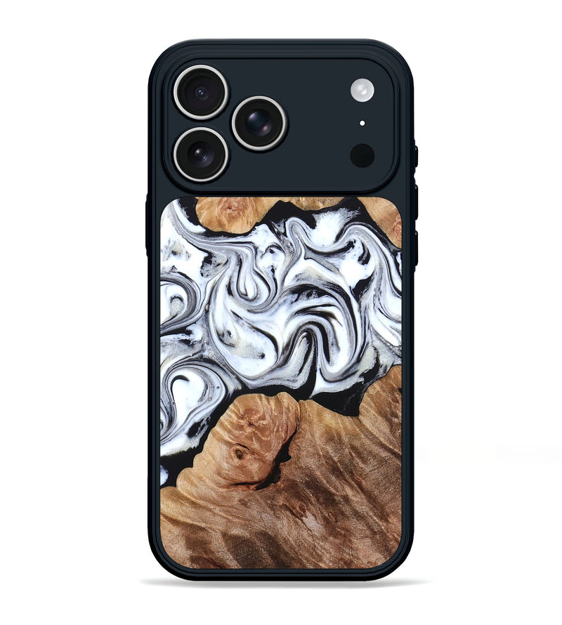iPhone 17 Pro Max Wood Phone Case - Dian (Black & White, 832128)