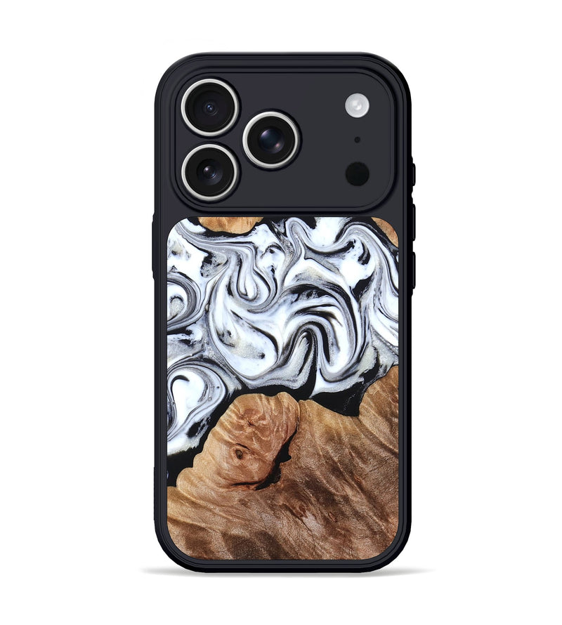 iPhone 17 Pro Wood Phone Case - Dian (Black & White, 832128)