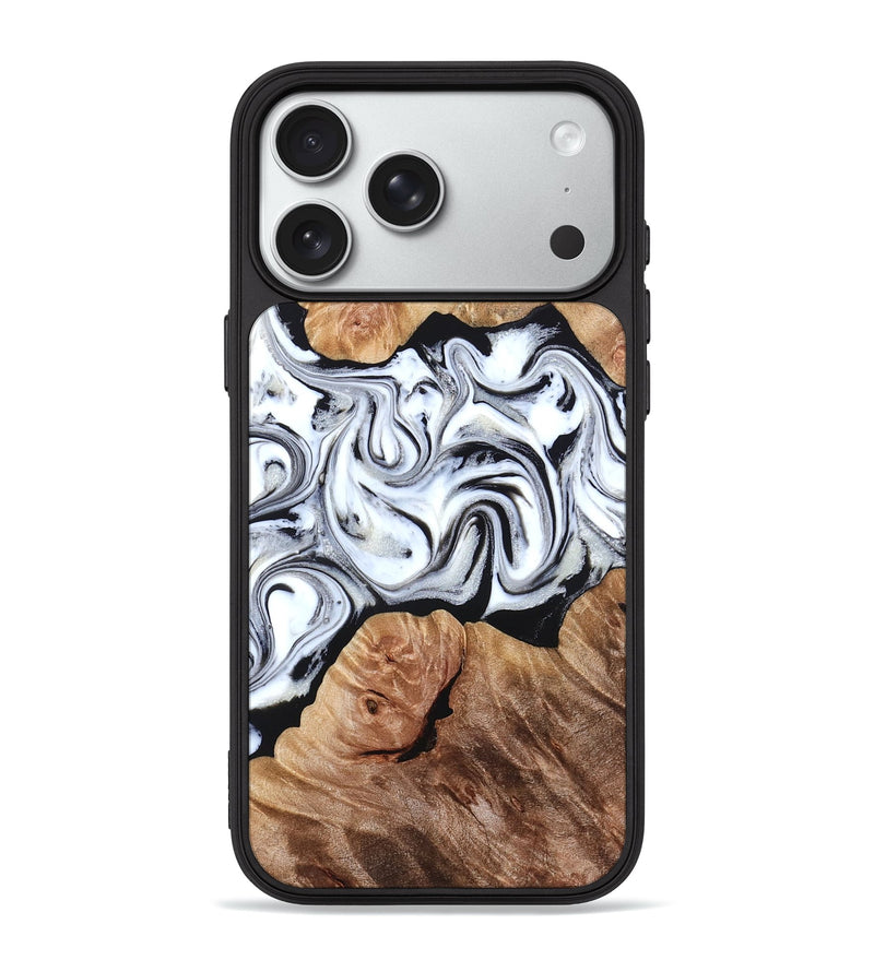 iPhone 18 Pro Max Wood Phone Case - Dian (Black & White, 832128)