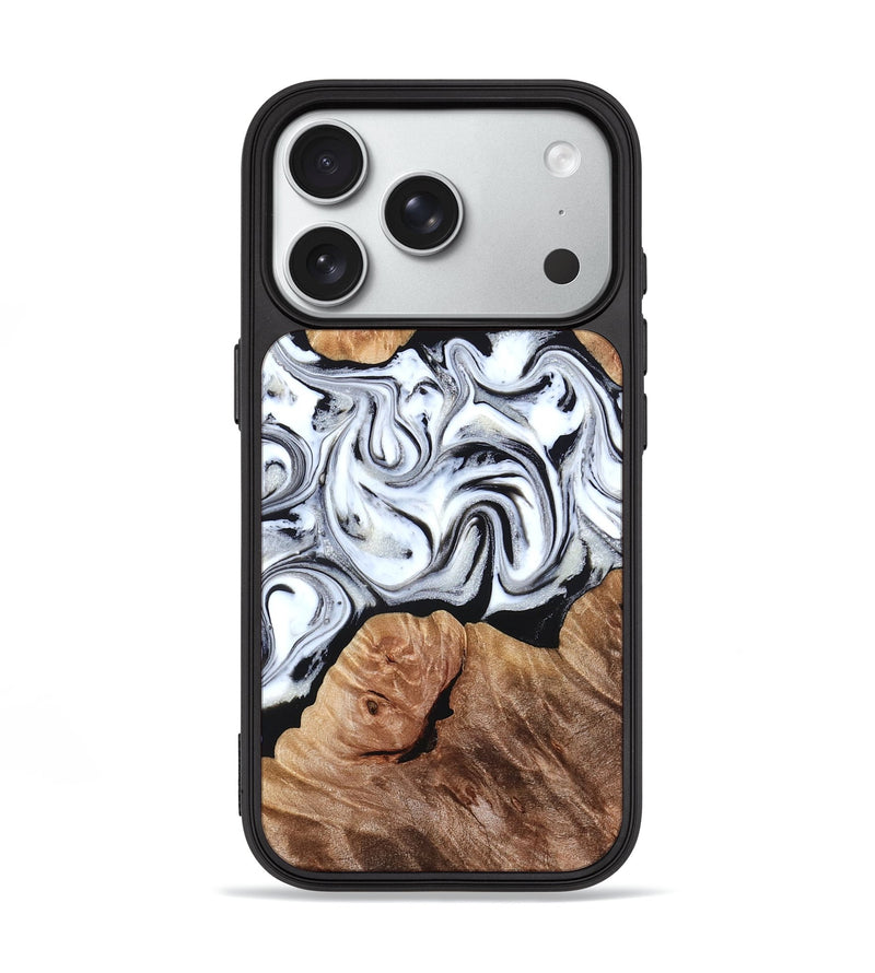 iPhone 18 Pro Wood Phone Case - Dian (Black & White, 832128)