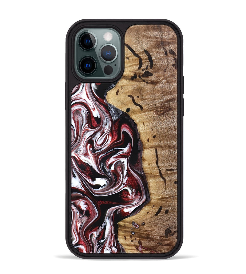 iPhone 12 Pro Max Wood Phone Case - Milena (Red, 832129)